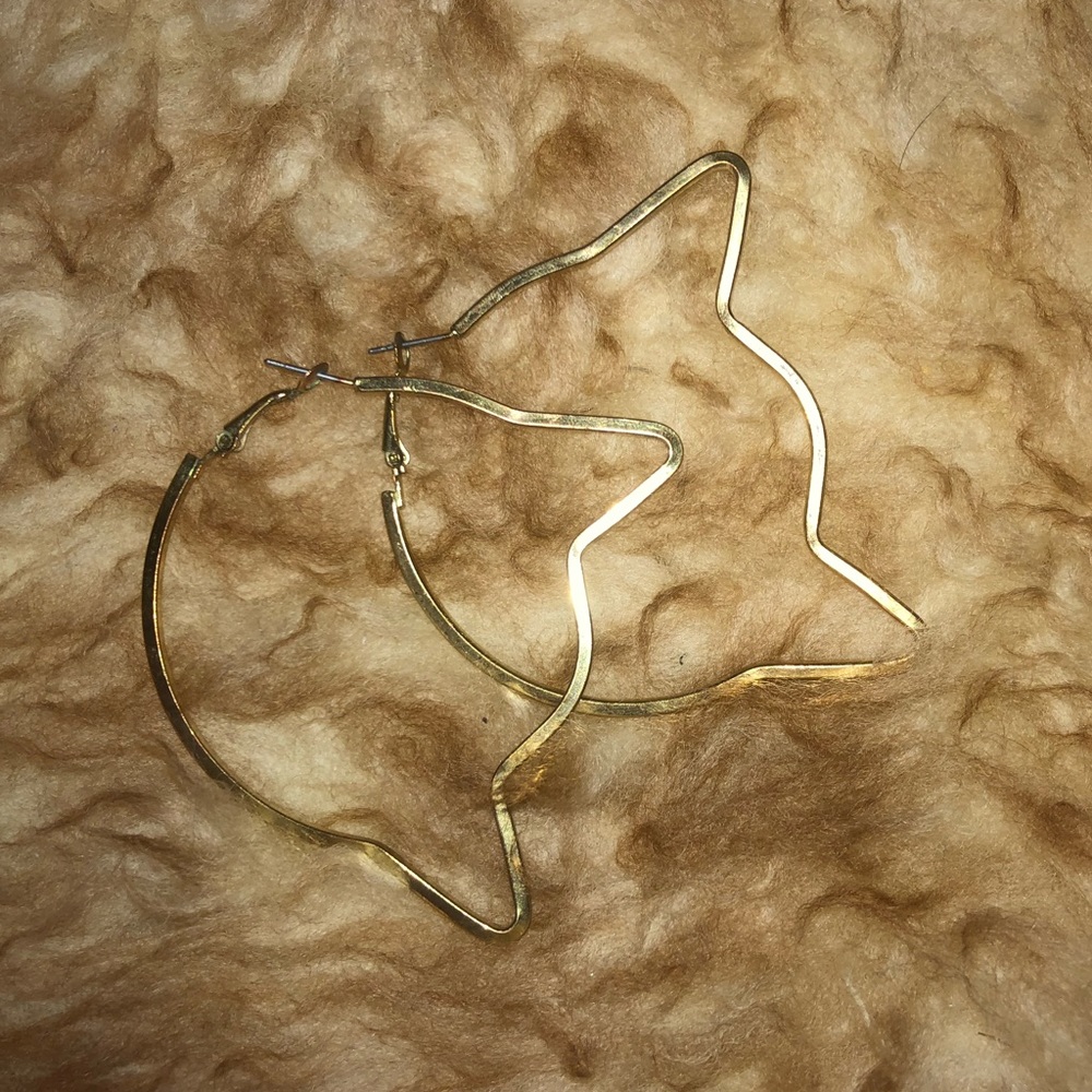 cat hoop earrings